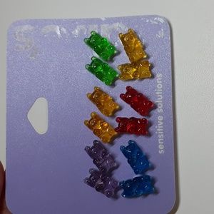 Claire's gummy bear style earrings